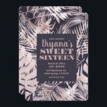 Convites Palma Tropical Tinta-Dourada Cor-de-Rosa 16 Doce<br><div class="desc">personalizar para o seu evento</div>