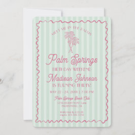 Convites Palma Verde Primaveras Pastel Beach Fim de Semana