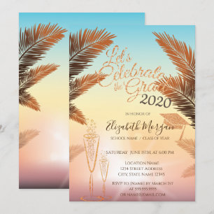 Convites Palmas, Boné de formatura De Brilho, Graduação 