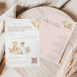 Convites Palmas de praia tropical | Fim de Semana de Bachel