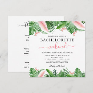 Convites Palmas tropicais do partido Bachelorette Weekend