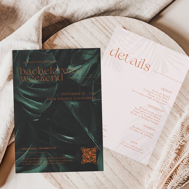 Convites Palmas Tropicais Retroativas | Fim de Semana de Ba (Criador carregado)