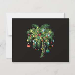 Convites Palmeira de Natal Tropical com Luzes e Enfeites