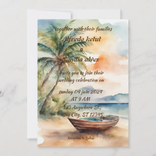 Convites palmeira de verão árvore de palmeira aquarela trop