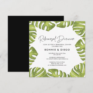 Convites Palmeira tropical deixa janto de ensaio de casamen