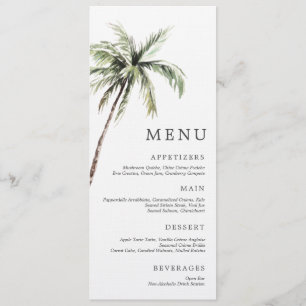 Convites Palmeira Tropical   Menu Serif Minimal para Casame