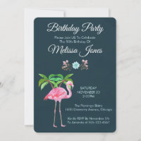 Palmeiras de Flamingo Rosa e Suculentas Aniversári