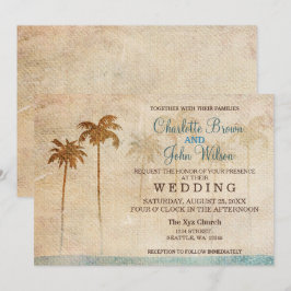 Convites Palmeiras Rustic Trees Beach Wedings Invtions