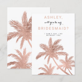 Convites Palmeiras tropicais de ouro rosa moderno