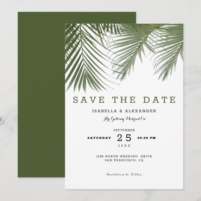 Convites Palmeiras Verdes (Frente/Verso)