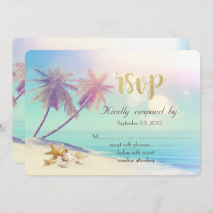 Convites Palms Beach Seashells RSVP
