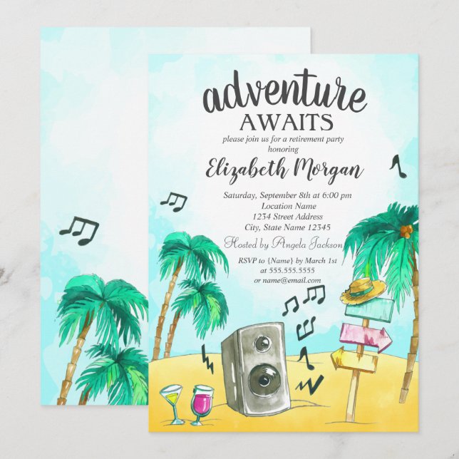 Convites Palms do Partido da Praia (Frente/Verso)