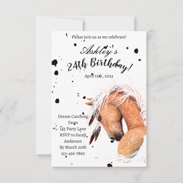 Convites Palomino Horse Birthday Card Por Amylyn Bihrle (Frente)