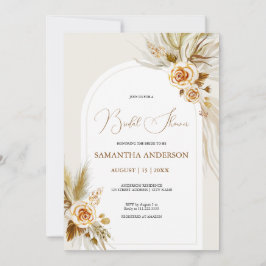 Convites Pampas aquarela Chá de panela boho