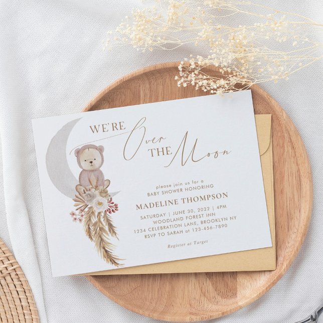 Convites Pampas boêmicas sobre o Chá de fraldas do Urso da  (Criador carregado)