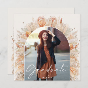 Convites Pampas botânica de arco de fotografia rústica de g