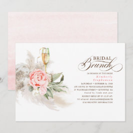 Convites Pampas Florais Rosa Grass Greenery Bridal Brunch