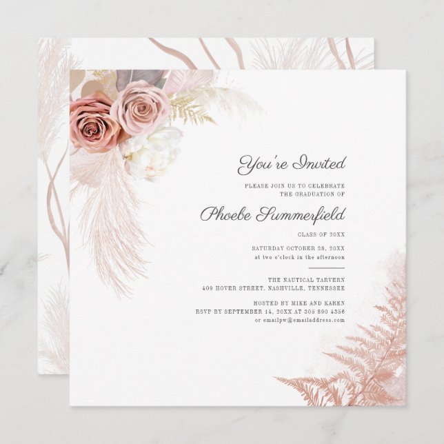 Convites Pampas Graduação 2024 (Frente/Verso)