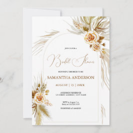 Convites Pampas gramínea aquarela boho elegante Chá de pane