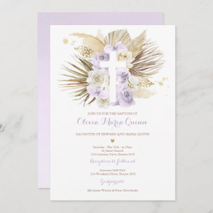 Convites Pampas Grass Bohemian Baptism Boho Christening