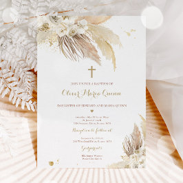 Convites Pampas Grass Bohemian Baptism Boho Christening