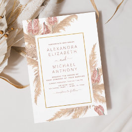 Convites Pampas Grass Bohemian Boho Casamento Tropical Invi