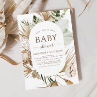 Pampas Grass Bohemian Boho Chá de fraldas Tropical