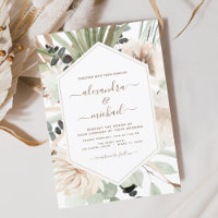 Pampas Grass Bohemian Boho Eucalyptus Wedding Invi