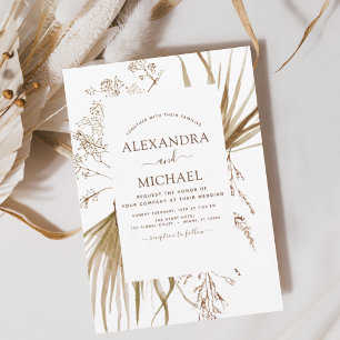 Convites Pampas Grass Bohemian Boho Invitation