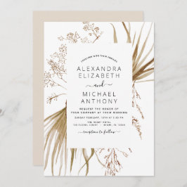 Convites Pampas Grass Bohemian Boho Invitation