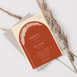 Convites Pampas Grass Boho Arch - Casamento Terra Cotta