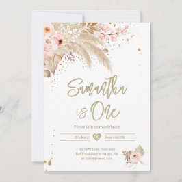 Convites Pampas Grass Boho QUALQUER Rapariga Rústica Idade 