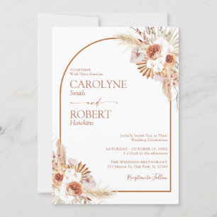 Convites Pampas Grass Boho Terracotta Tudo Em Um Casamento