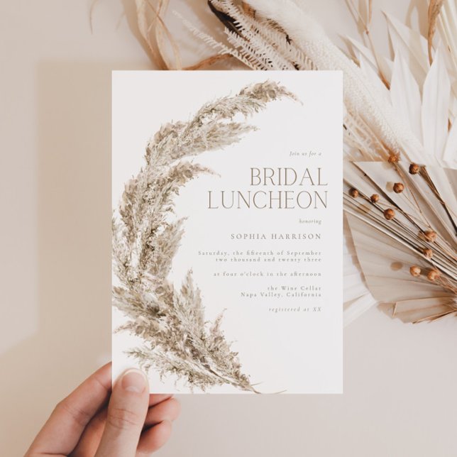 Convites Pampas Grass Bridal Luncheon (Criador carregado)