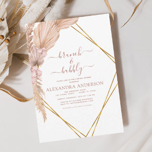 Convites Pampas Grass Brunch Bubble Boho Chá de panela Inv