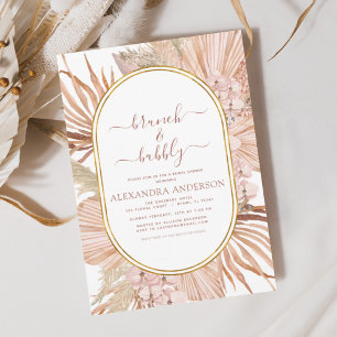 Convites Pampas Grass Brunch Bubble Boho Chá de panela Inv