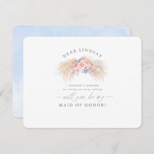 Convites Pampas Grass Dusty Blue Bridesmaid Proposta