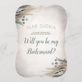 Convites Pampas Grass e Greenery Bridesmaid Proposta