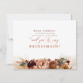 Convites Pampas Grass Terracotta Bridesmaid Proposta