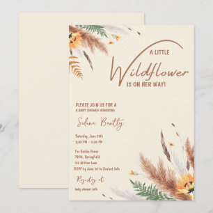 Convites Pampas Grass Um Pequeno Chá De Bebê De Flor Selvag