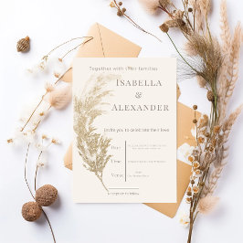 Convites Pampas Grass Wedding Invitation