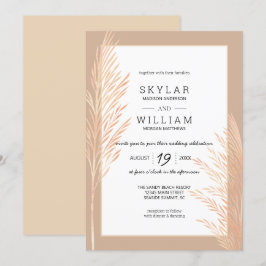 Convites Pampas Grass Wedding Watercolor