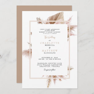 Convites Pampas Neutral Wedding