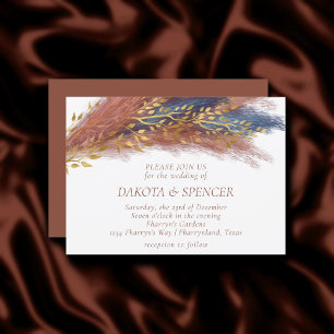 Convites Pampas Wildflower   Terra Cotta Paprika Wild Grass