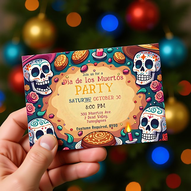 Convites 💀 Pan de Party (💀 Fiesta en el Cráneo Invitation)