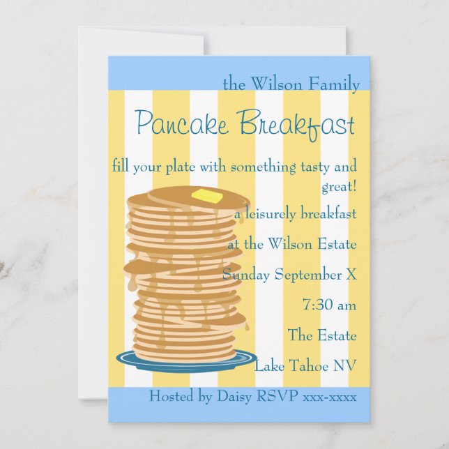 Convites Pancake Breakfast (Frente)