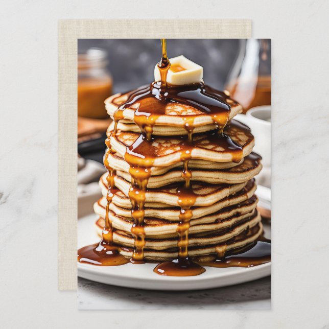 Convites Pancake Stack Com Xarope (Frente/Verso)