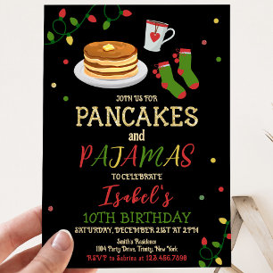 Convites Pancakes e Pijamas Aniversário de Natal