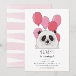 Convites Panda bonita. Um animal engraçado. Festa de aniver