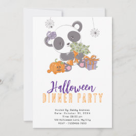 Convites Panda com Buquê de Olhos de Halloween Jantar Festa